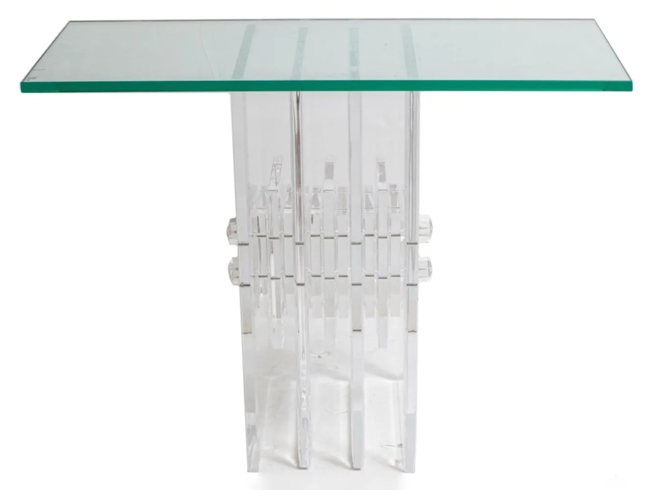 Midcentury Modern Style Glass & Lucite Console