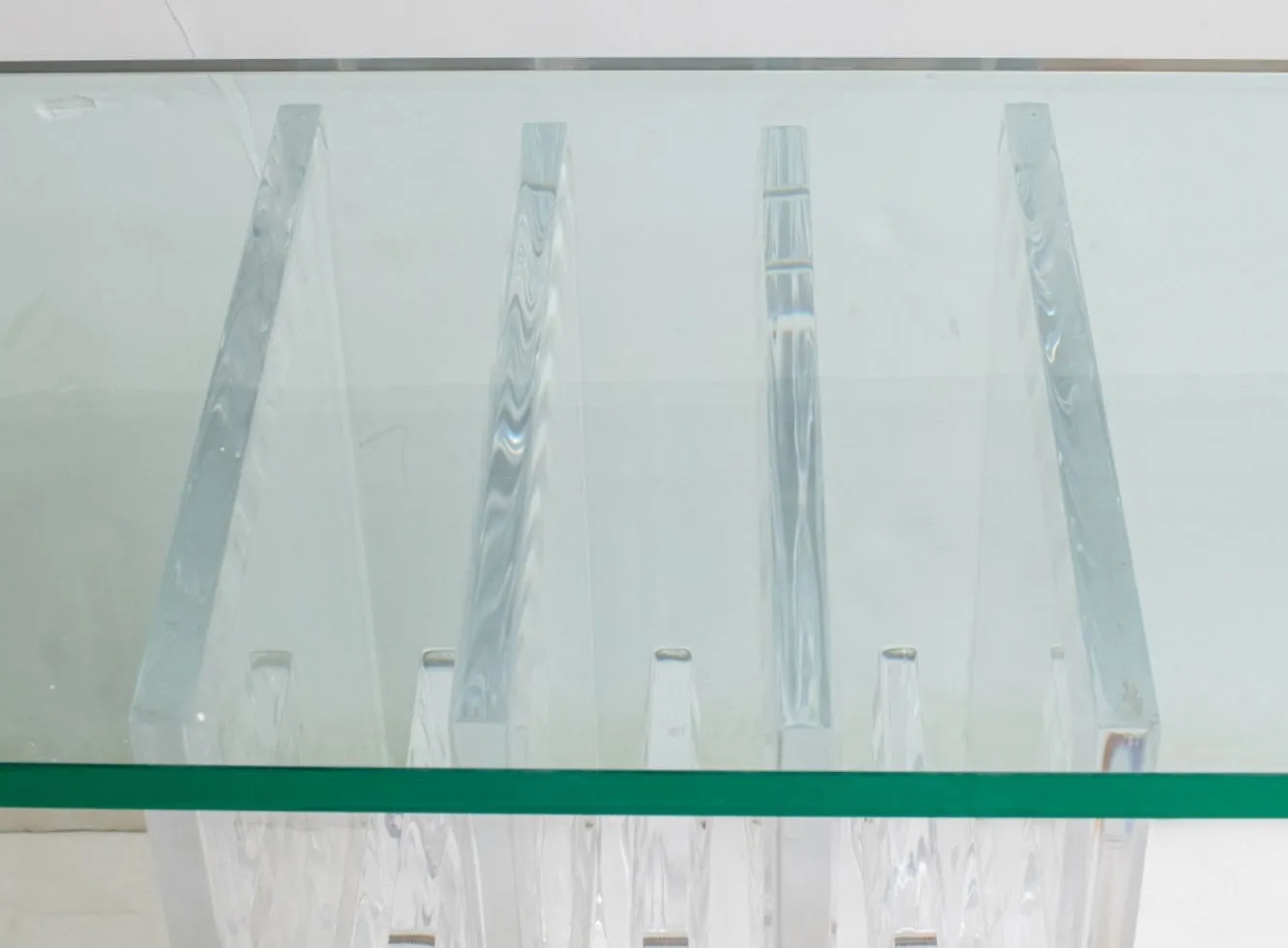 Midcentury Modern Style Glass & Lucite Console