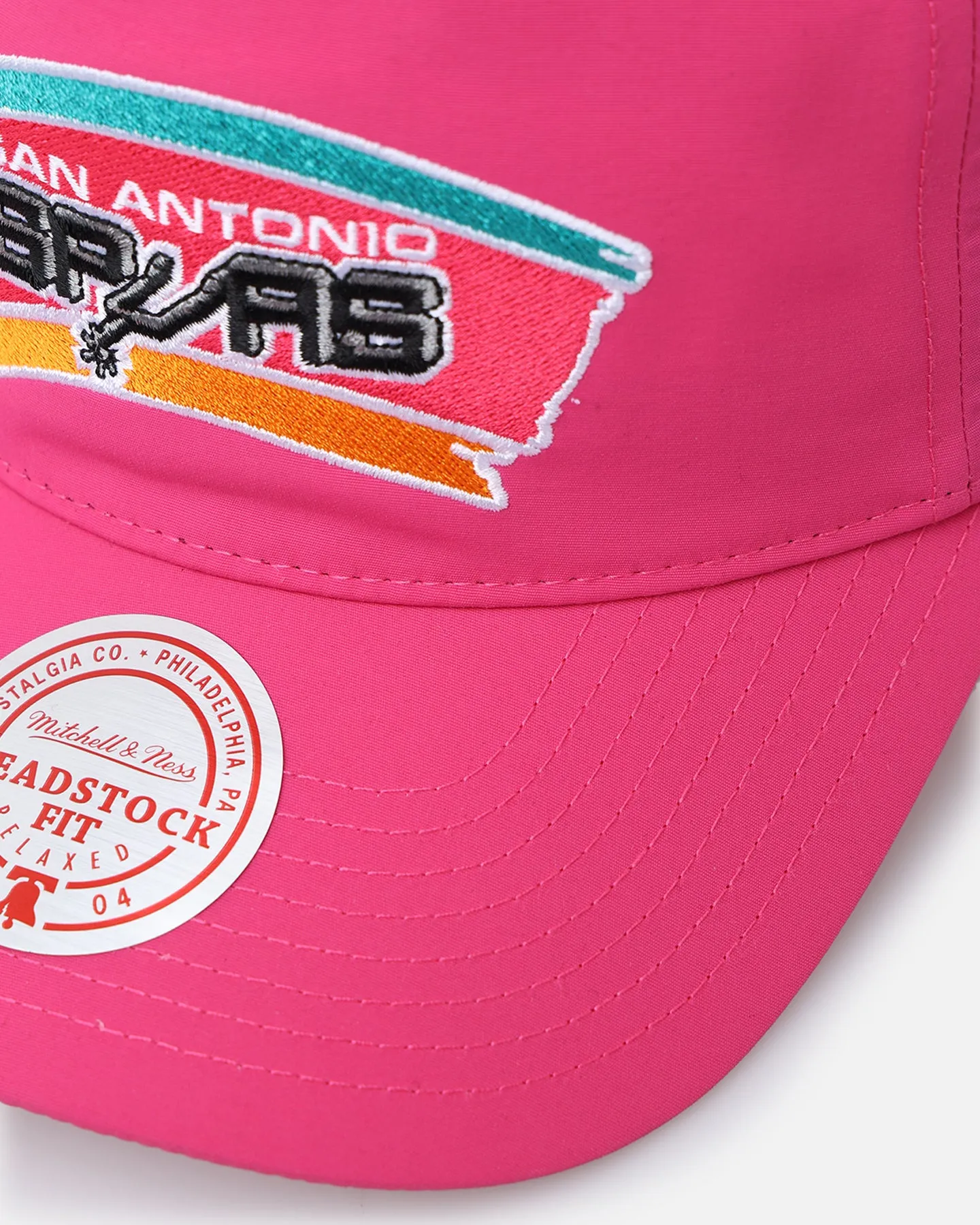 Mitchell & Ness San Antonio Spurs Retro Matte Nylon Origins Snapback Pink