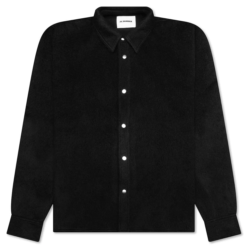 Mohair Overshirt Shirt - Black