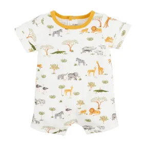 Mudpie Safari Print Baby Shortall