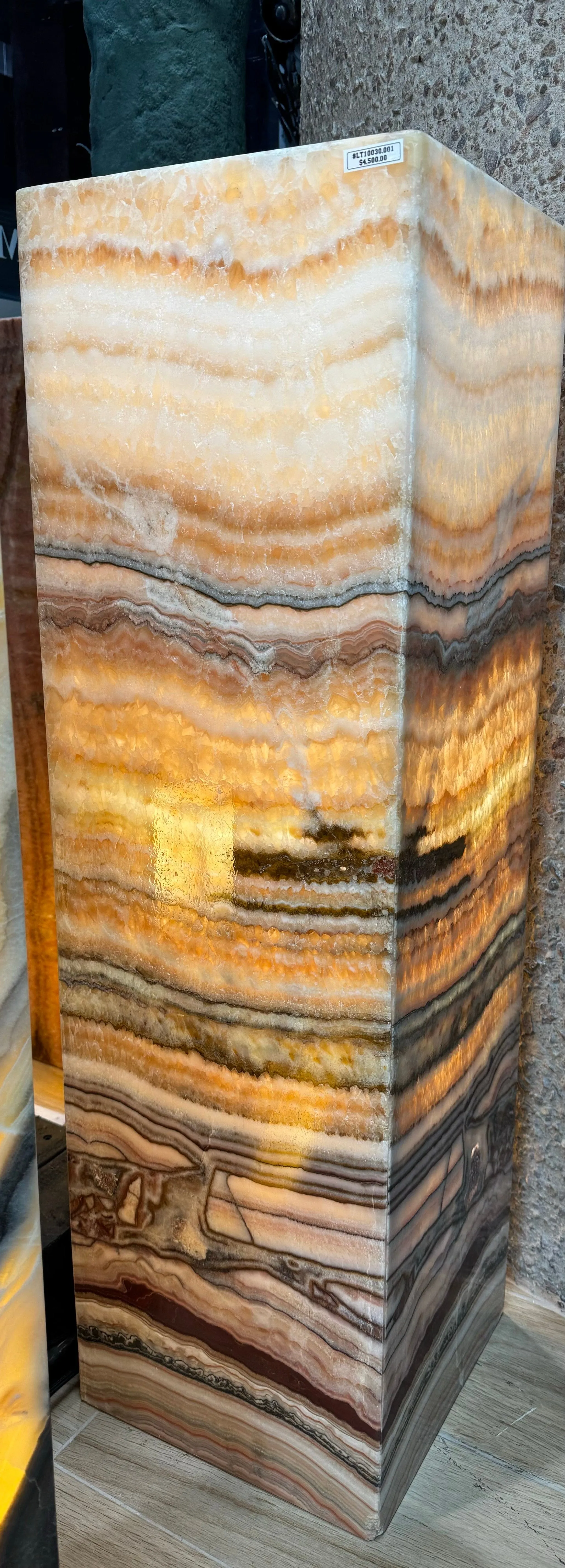 Natural Rainbow Onyx Lamp Light Tower - 39