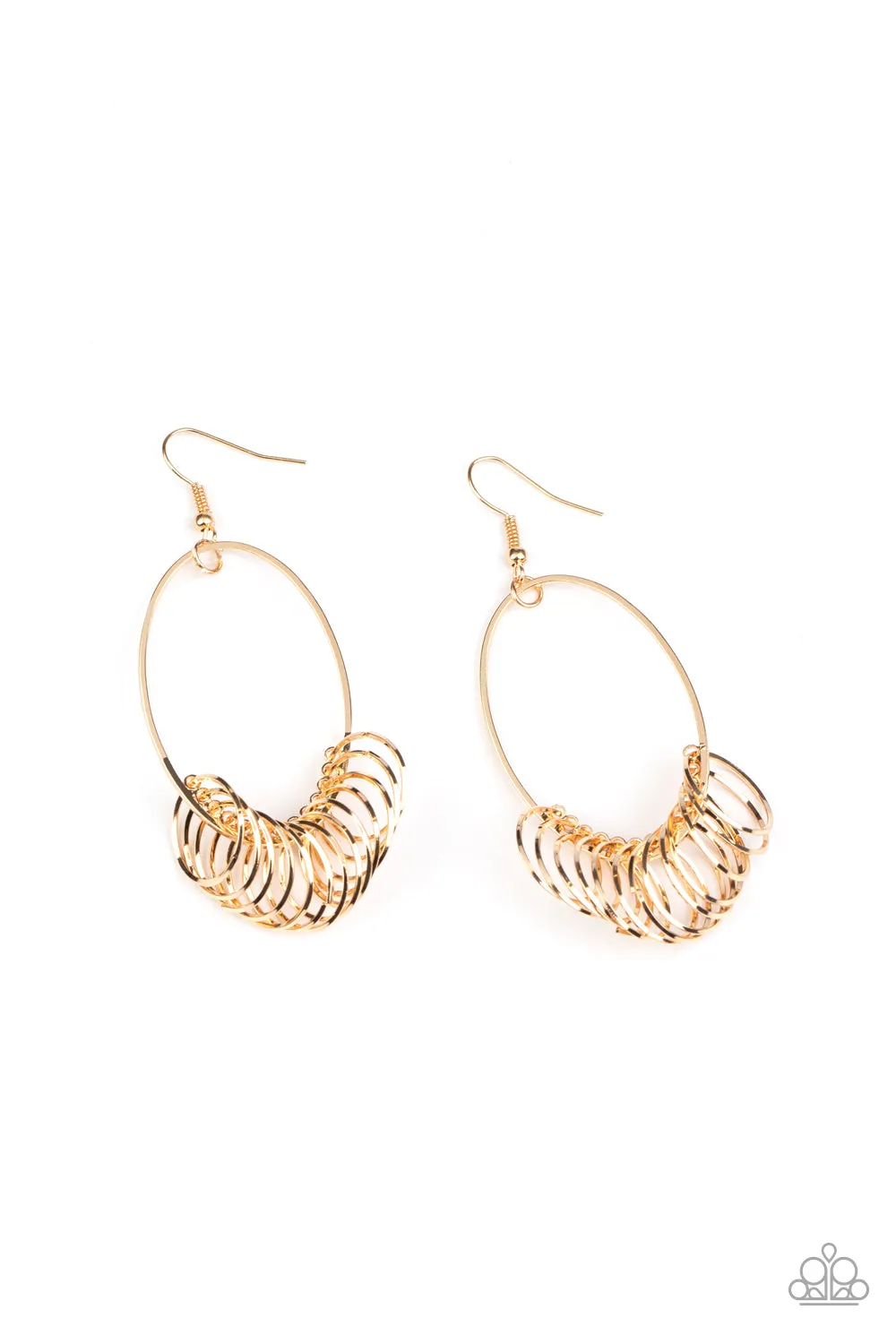 Paparazzi Earring ~ Halo Effect - Gold