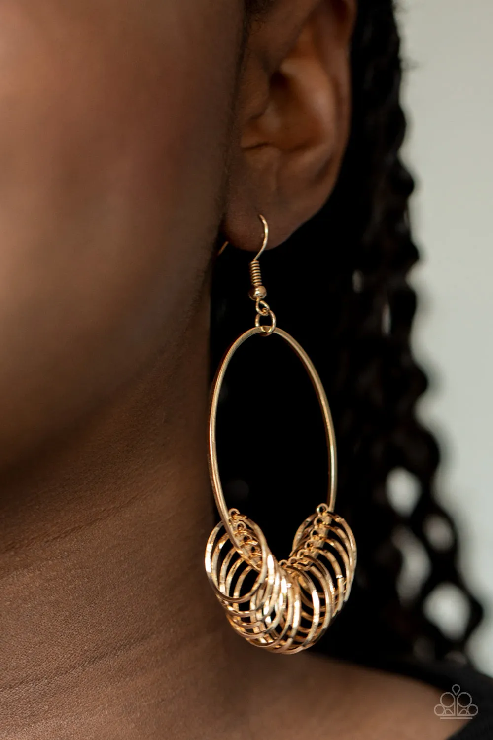 Paparazzi Earring ~ Halo Effect - Gold