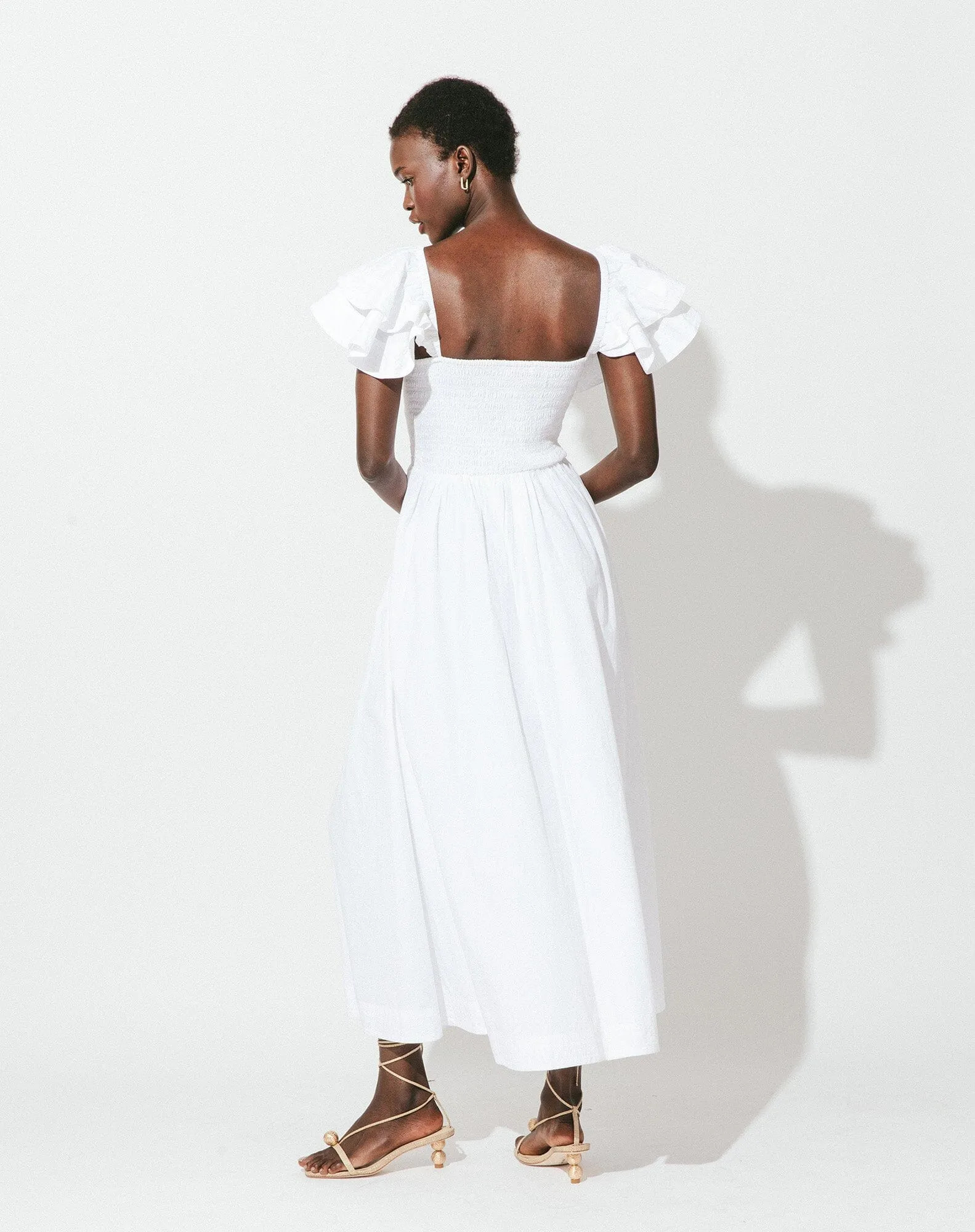 Pasha Ankle Dress | White