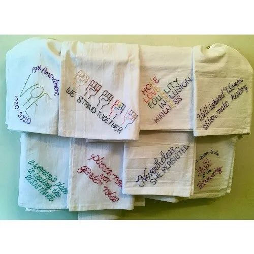 Personalized Hand-Embroidered Tea Towel