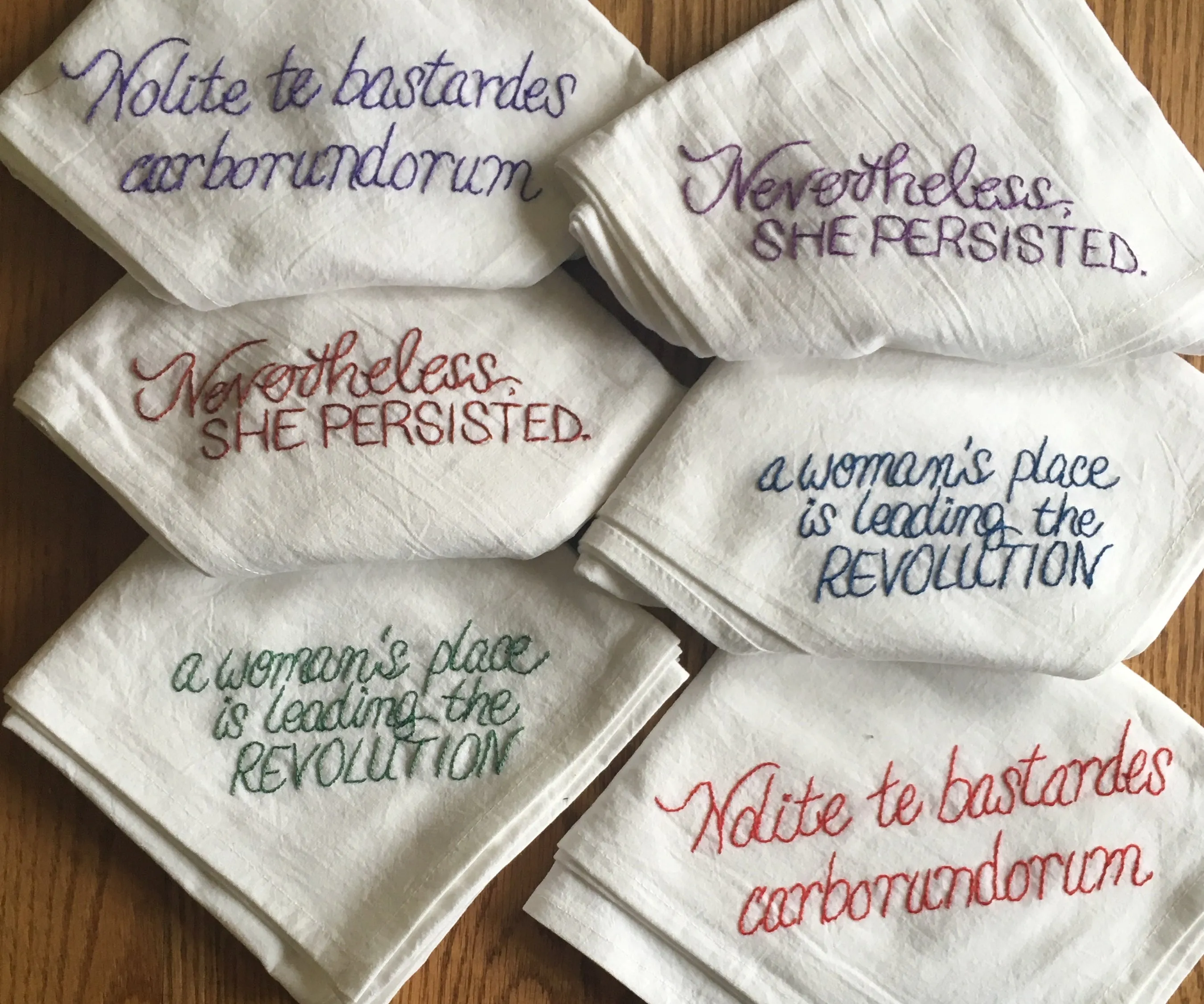 Personalized Hand-Embroidered Tea Towel