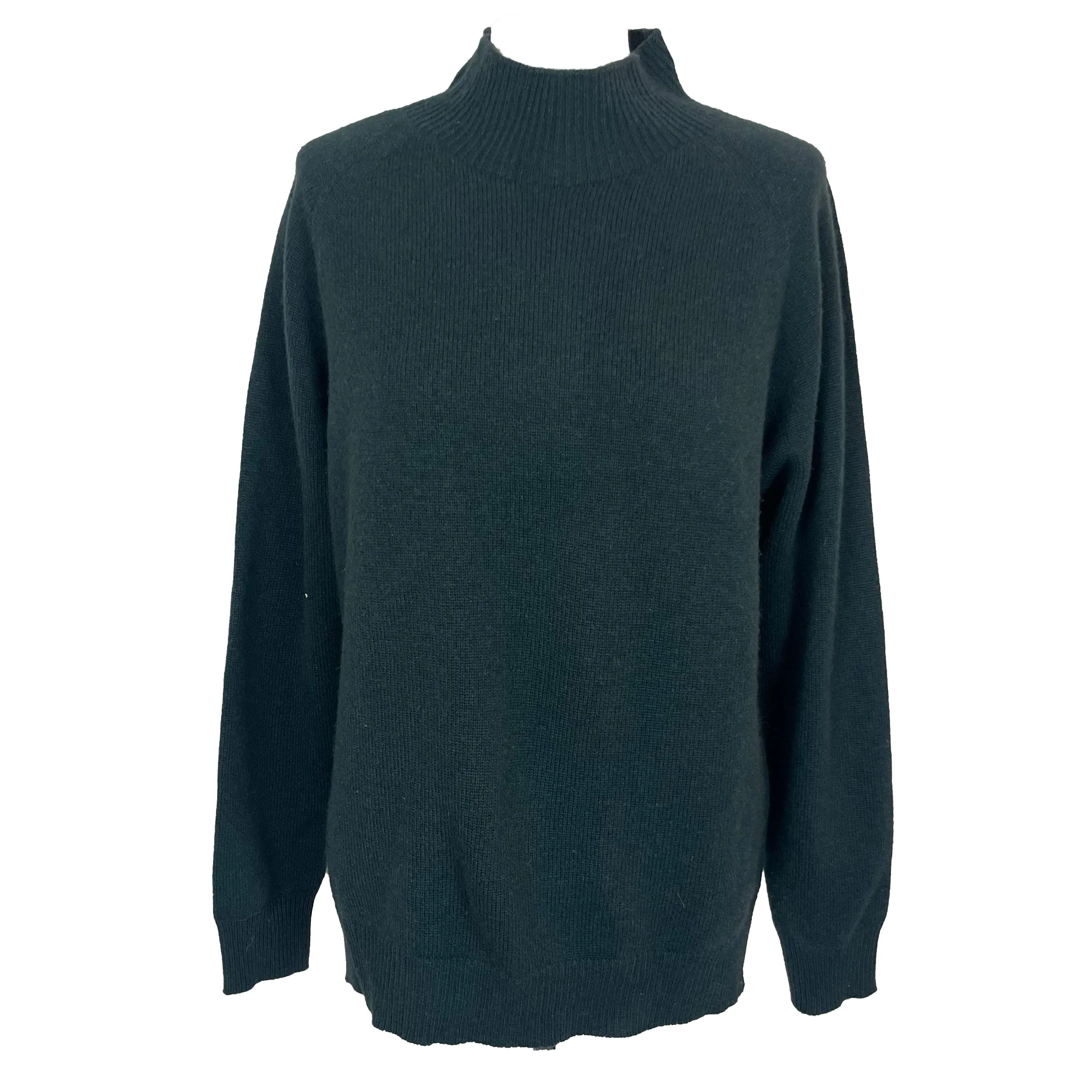 Peserico 400 Forest Green Wool Cashmere & Silk Turtleneck Sweater S/M