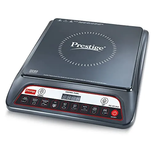 Prestige PIC 20 WIZ 1600W Induction Cooktop(Black, Automatic Whistle Counter, Indian Menu Option)