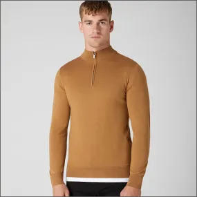 Remus Uomo Tapered Fit Merino Wool-Blend Half Zip Sweater>>