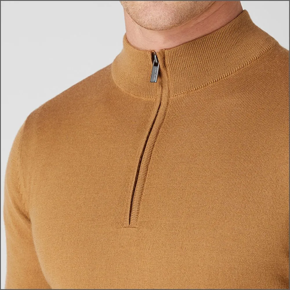 Remus Uomo Tapered Fit Merino Wool-Blend Half Zip Sweater>>