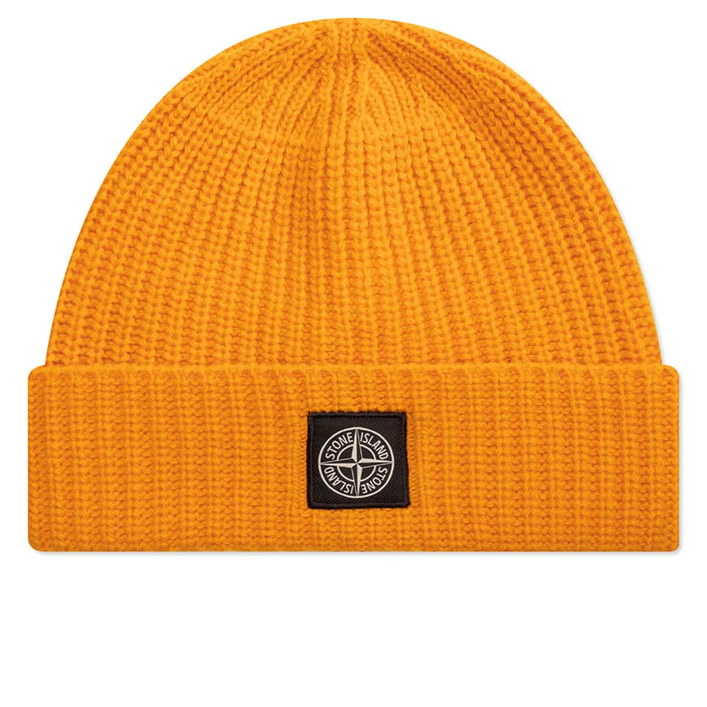 Ribbed Geelong Wool Beanie - Yellow