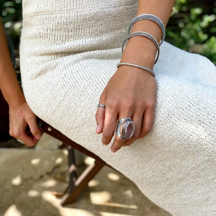 Rose Quartz Ring With Marquise Gemstone - Catalaya