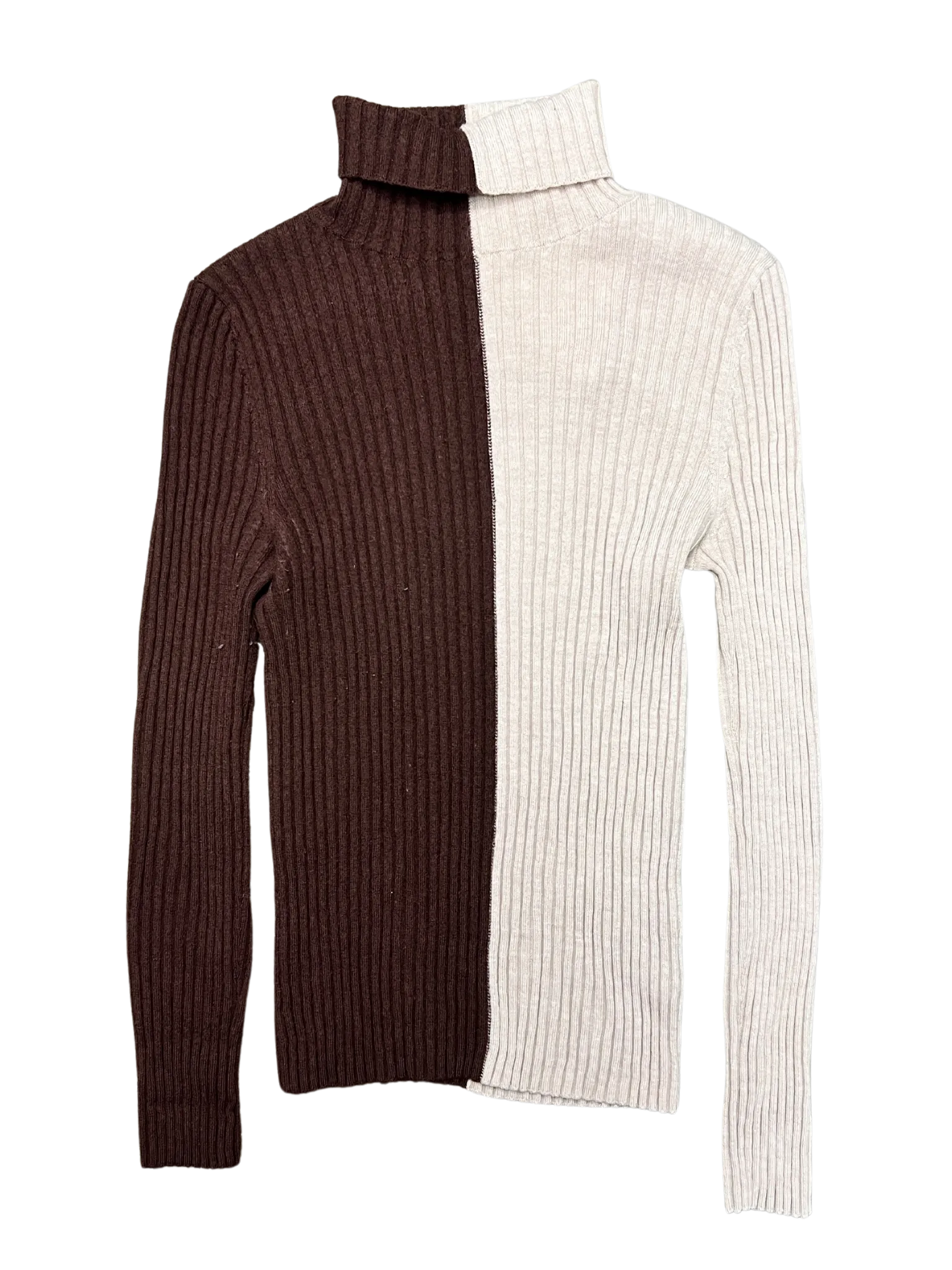 Size 10 - Gorman Two-Toned Brown Rib Knit Top