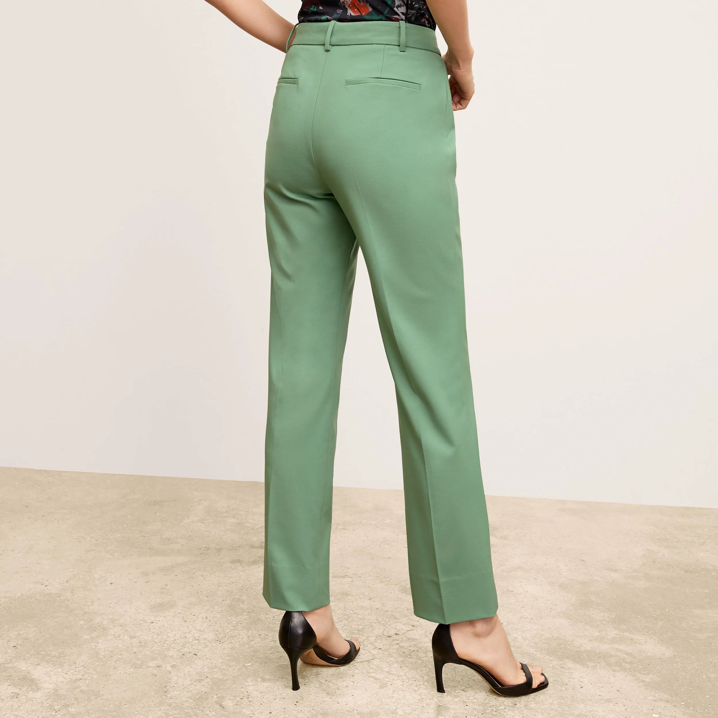 Smith Straight Trouser - Washable Wool Twill :: Parisian Green