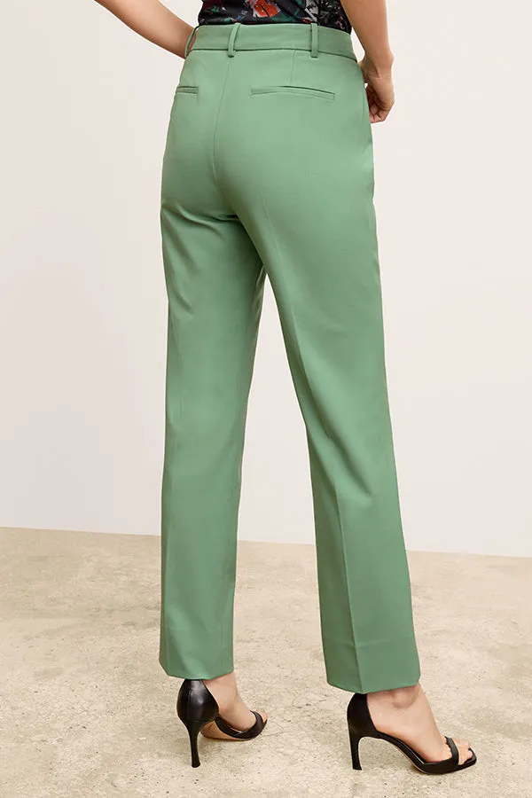 Smith Straight Trouser - Washable Wool Twill :: Parisian Green