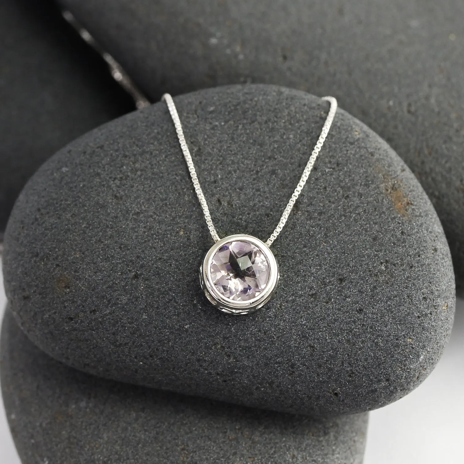 Solitaire Birthstone Slider Necklace