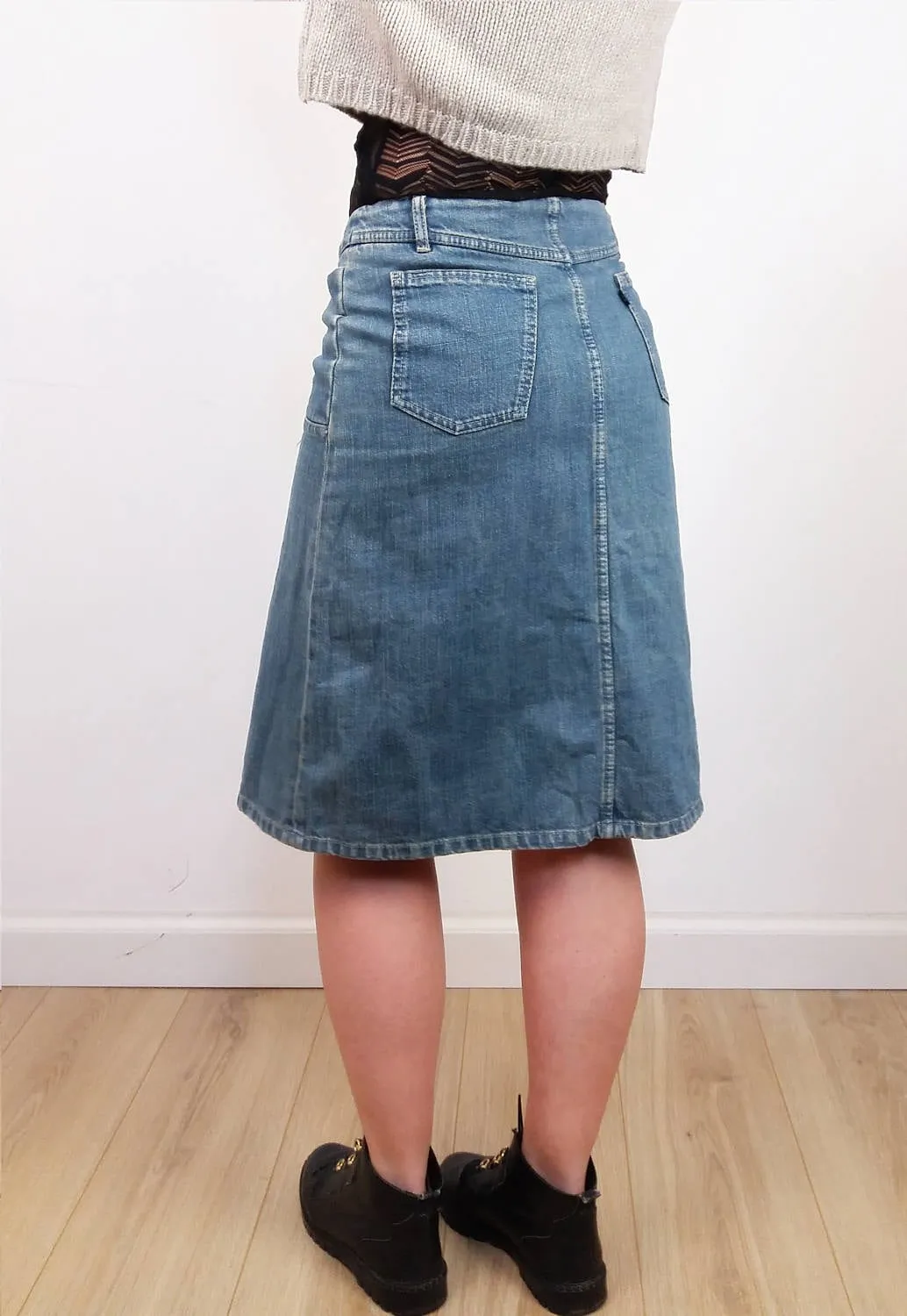 STRENESSE Gabriele Strehle Y2K Denim Midi Skirt