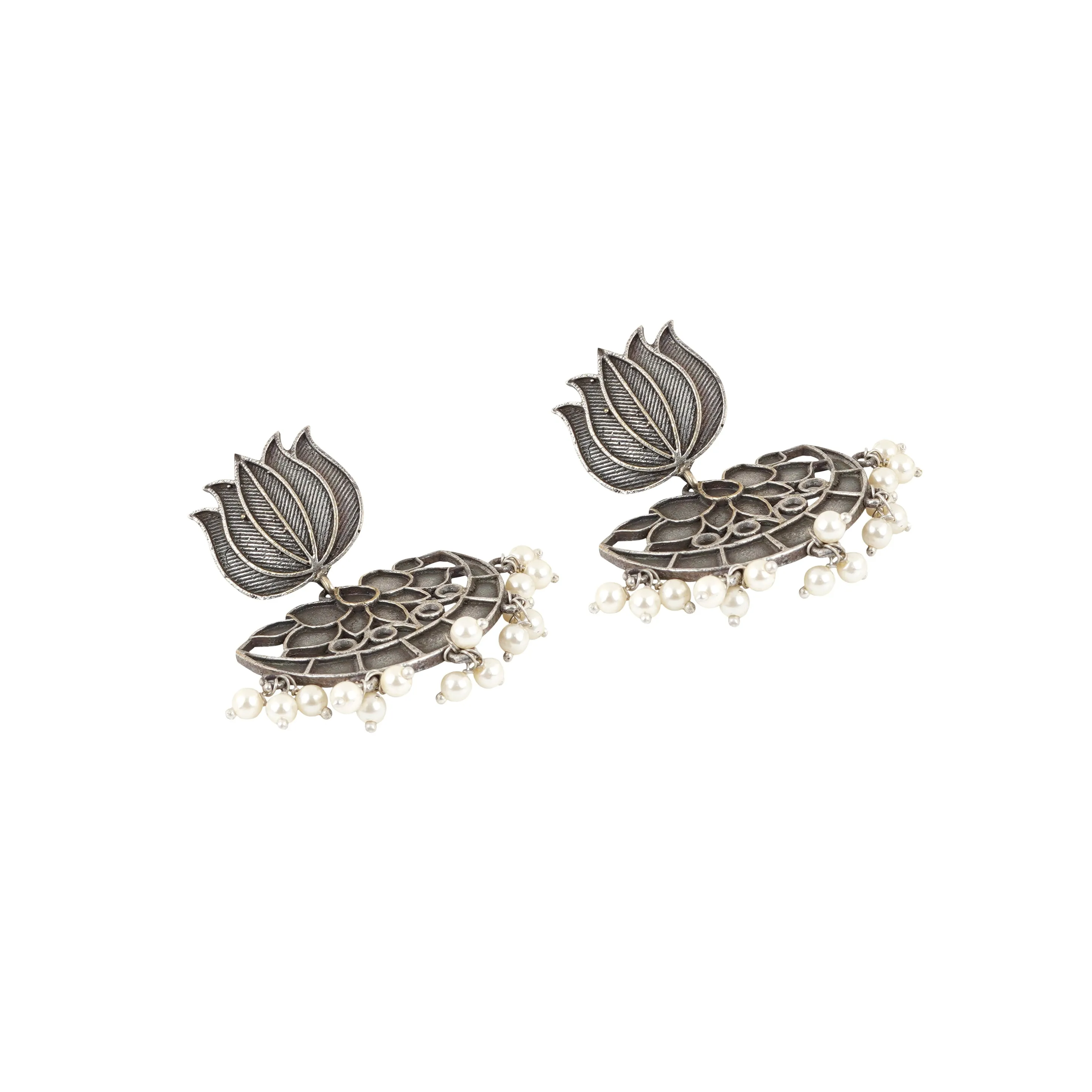 Teejh Krupali Silver Oxidised Earring