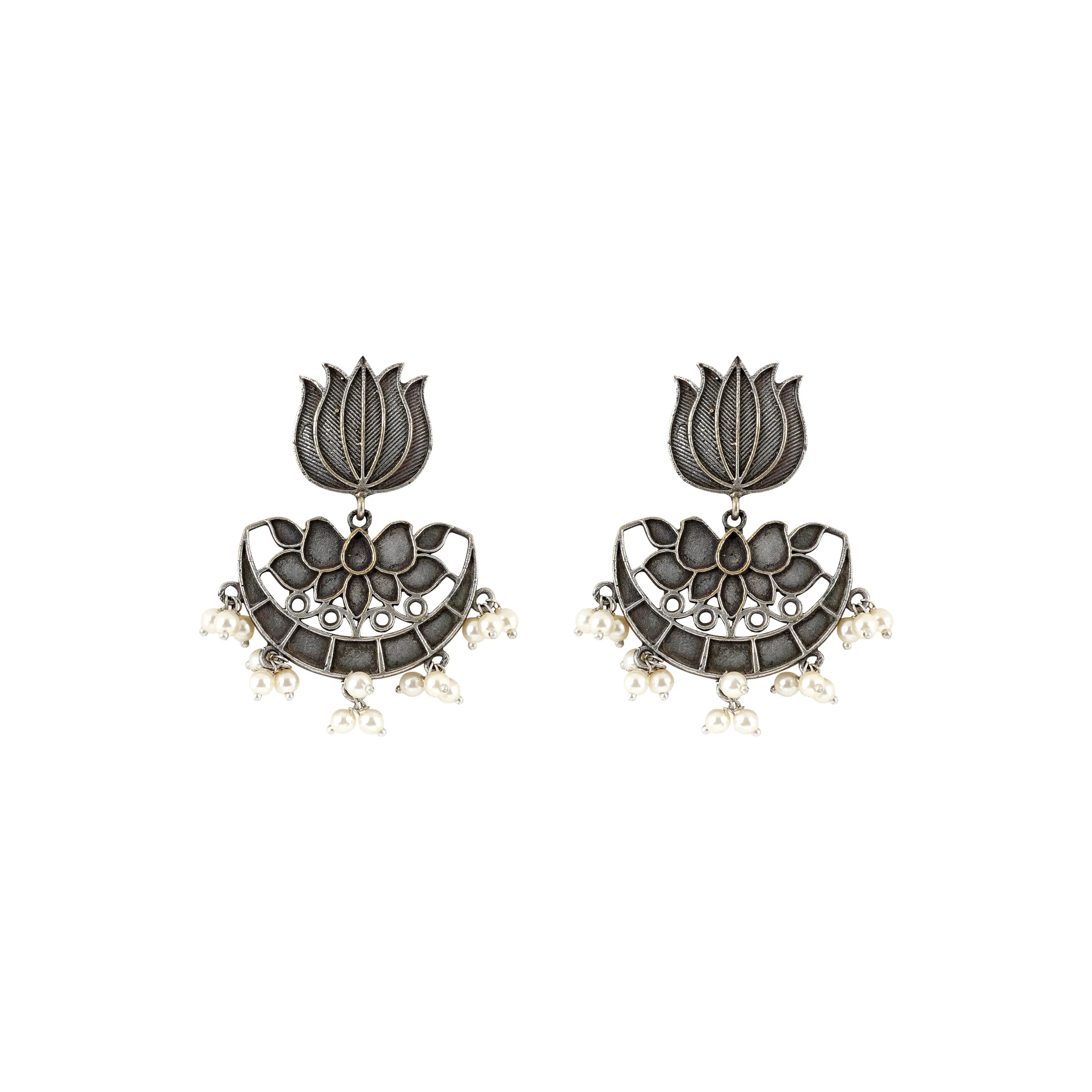 Teejh Krupali Silver Oxidised Earring