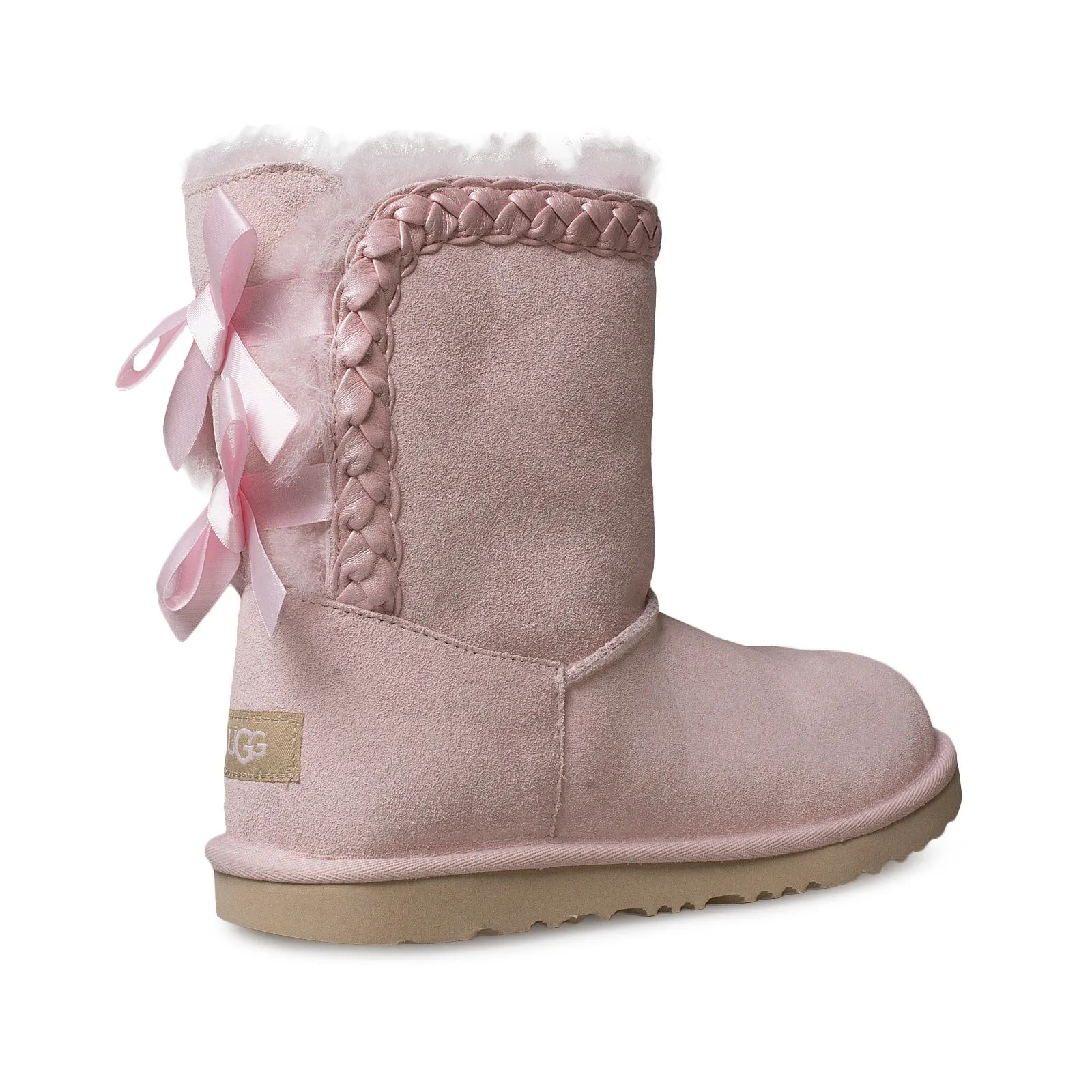 UGG Classic Short II Braided Seashell Pink Boots - Youth