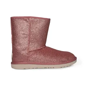 UGG Classic Short II Glitter Pink Boots - Youth