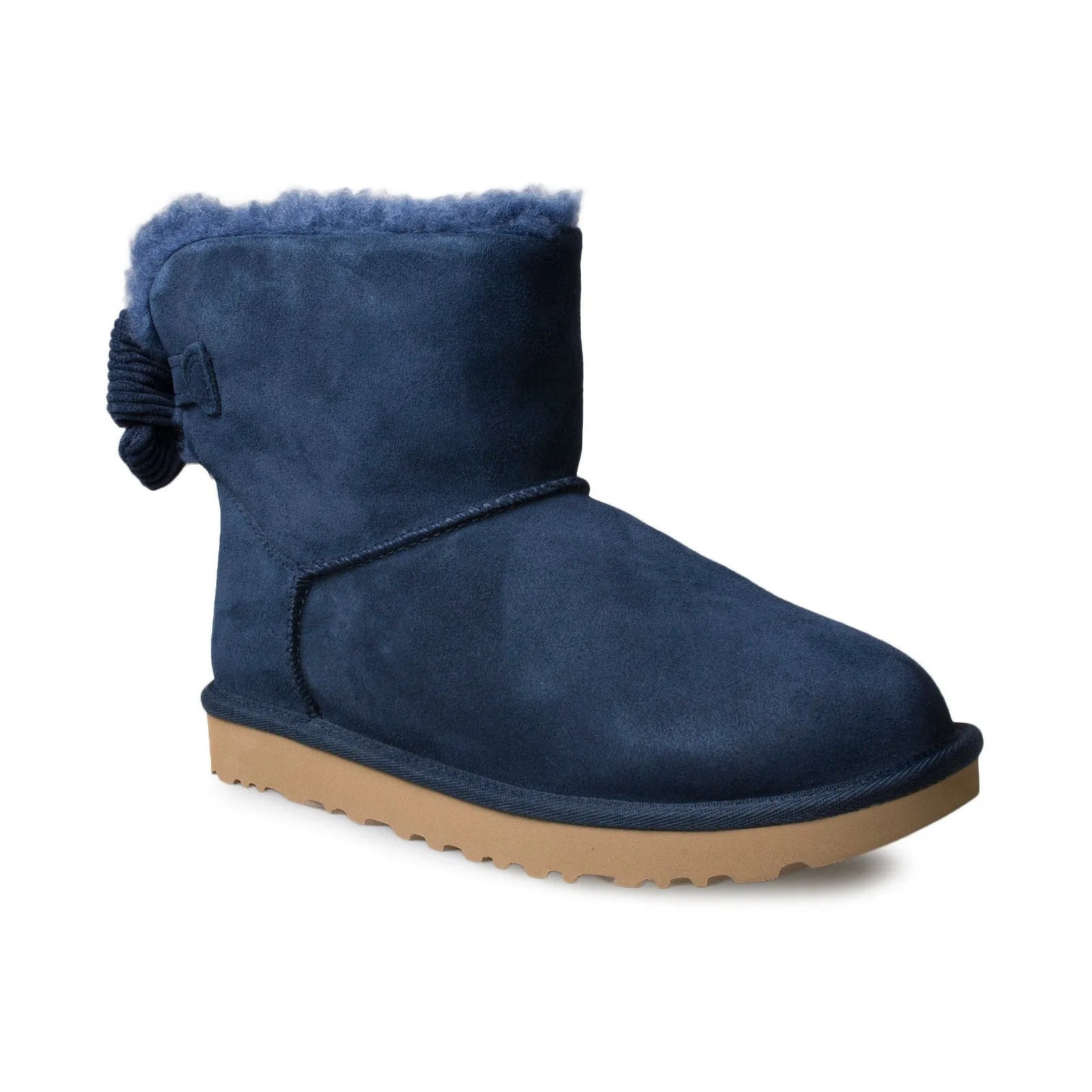 UGG Mini Bailey Corduroy Bow Navy Boots - Women's