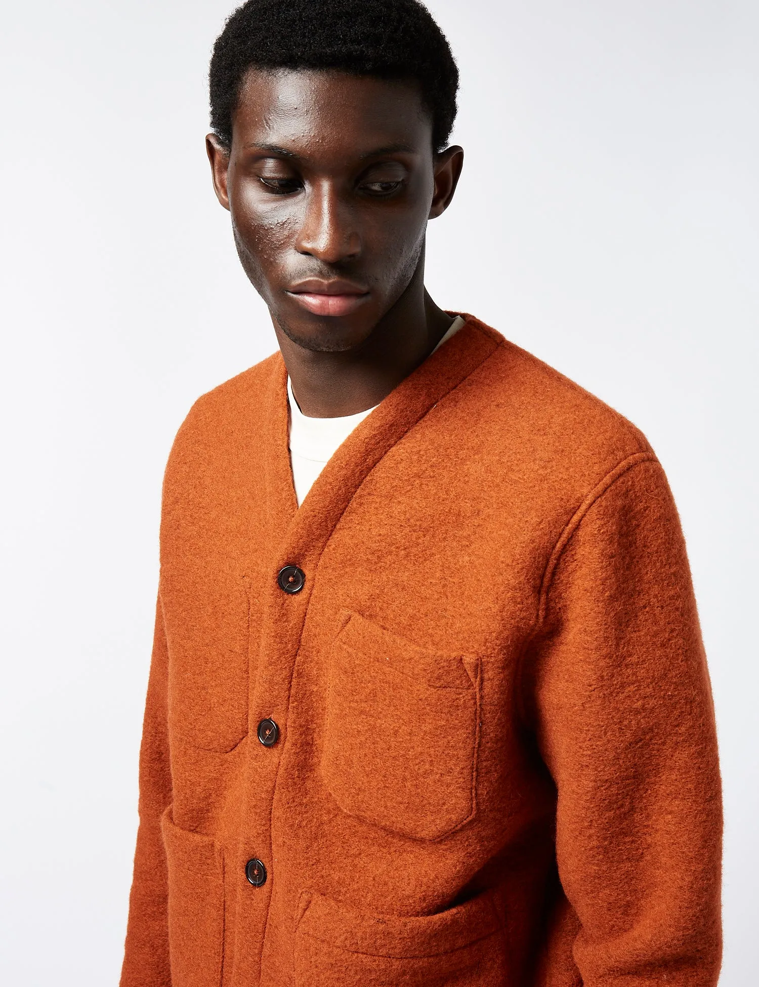 Universal Works Cardigan (Wool) - Orange