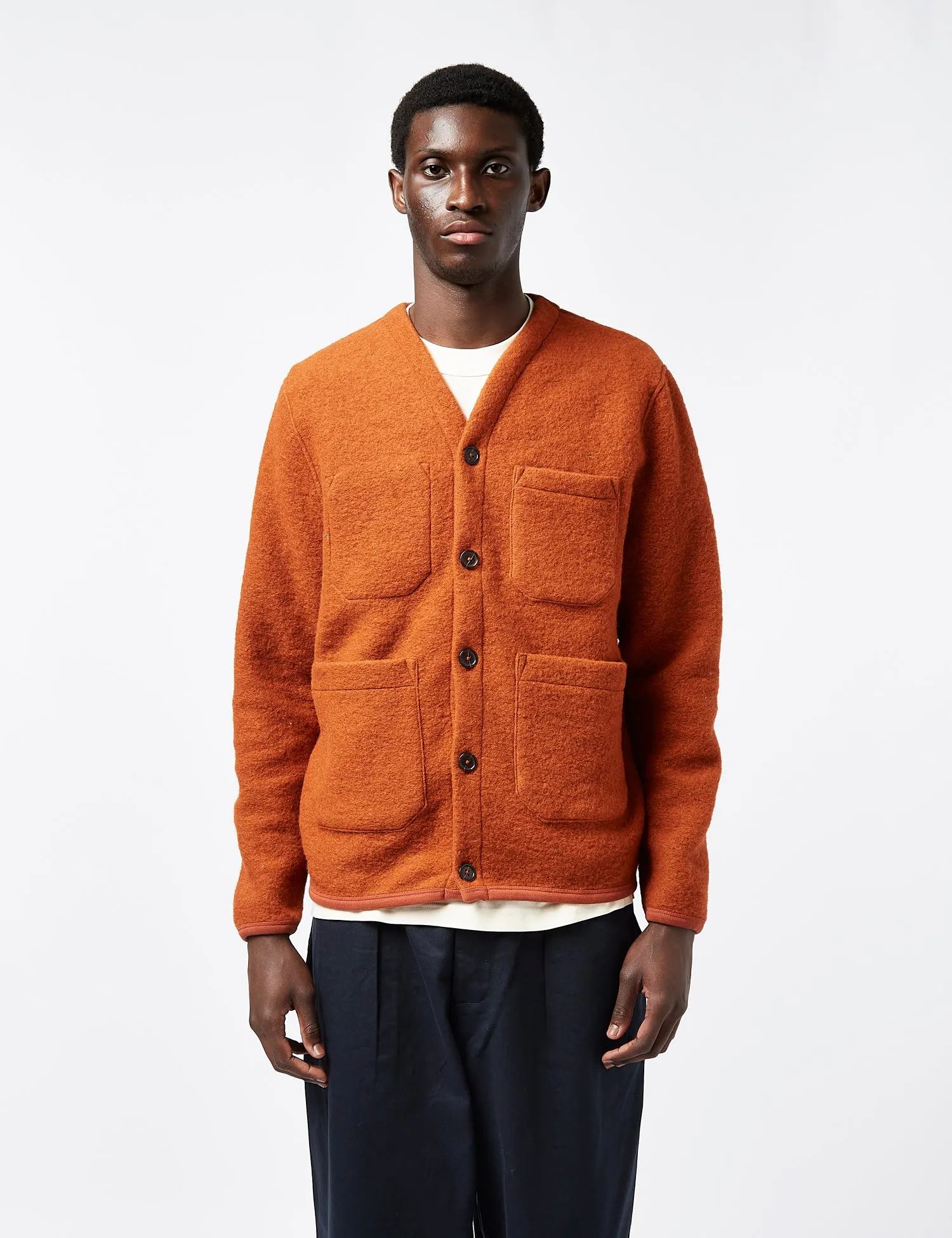 Universal Works Cardigan (Wool) - Orange