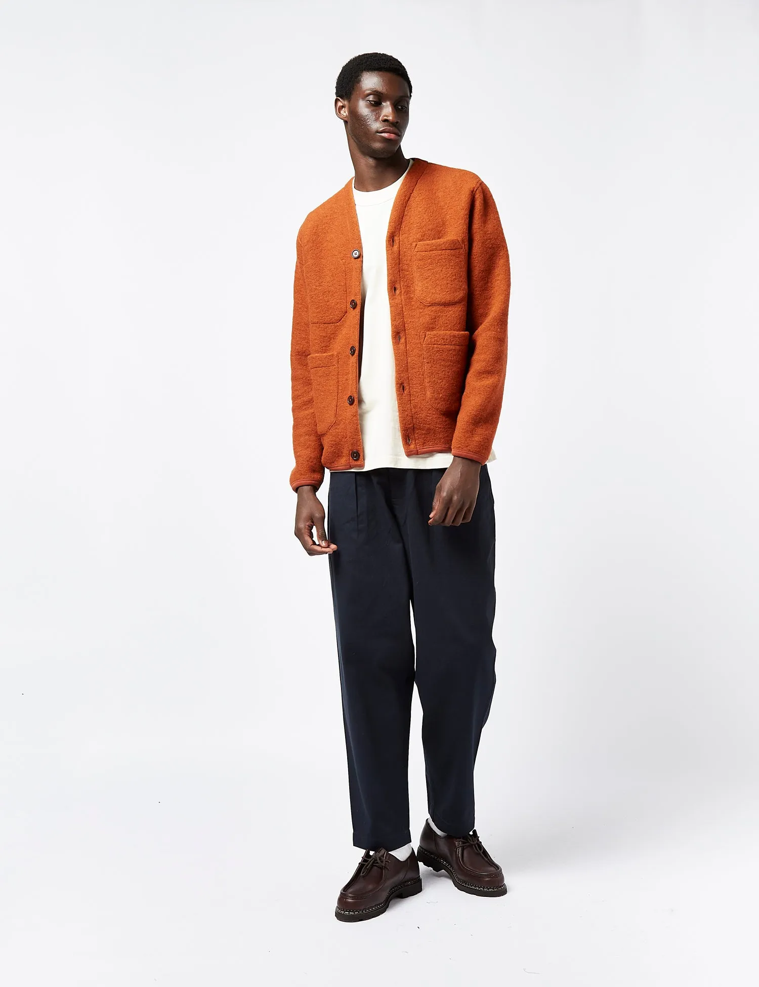 Universal Works Cardigan (Wool) - Orange