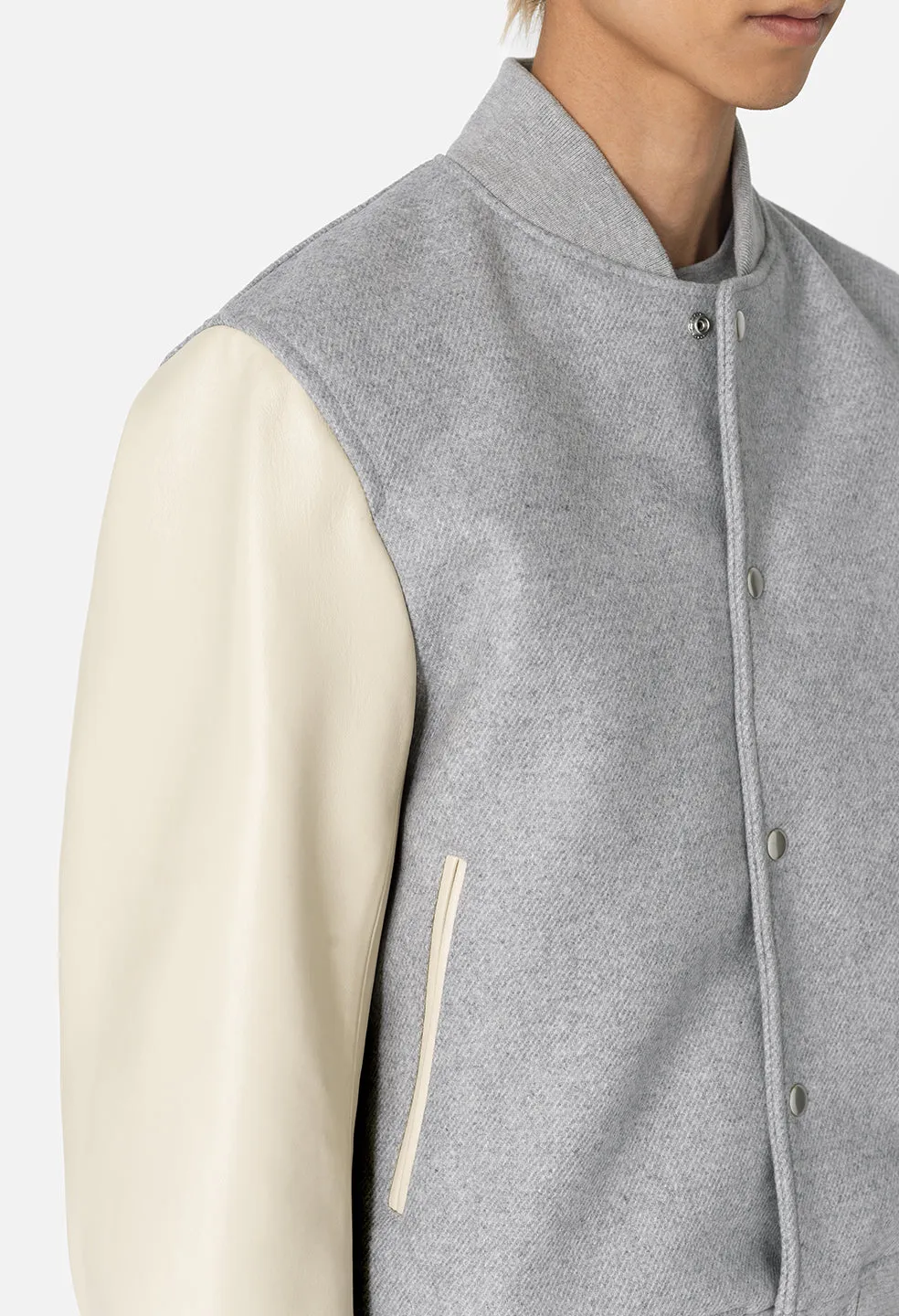 Varsity Jacket / Grey X Ivory