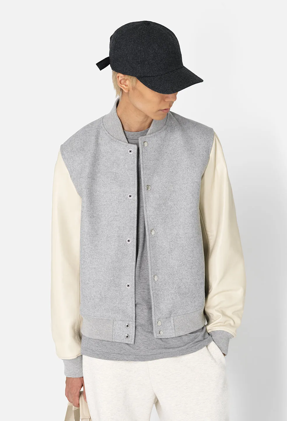 Varsity Jacket / Grey X Ivory