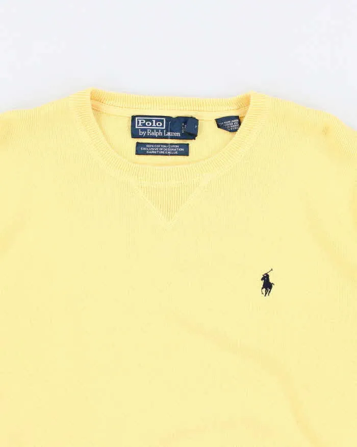 Vintage 90s Polo by Ralph Lauren Yellow Light Sweatshirt - M