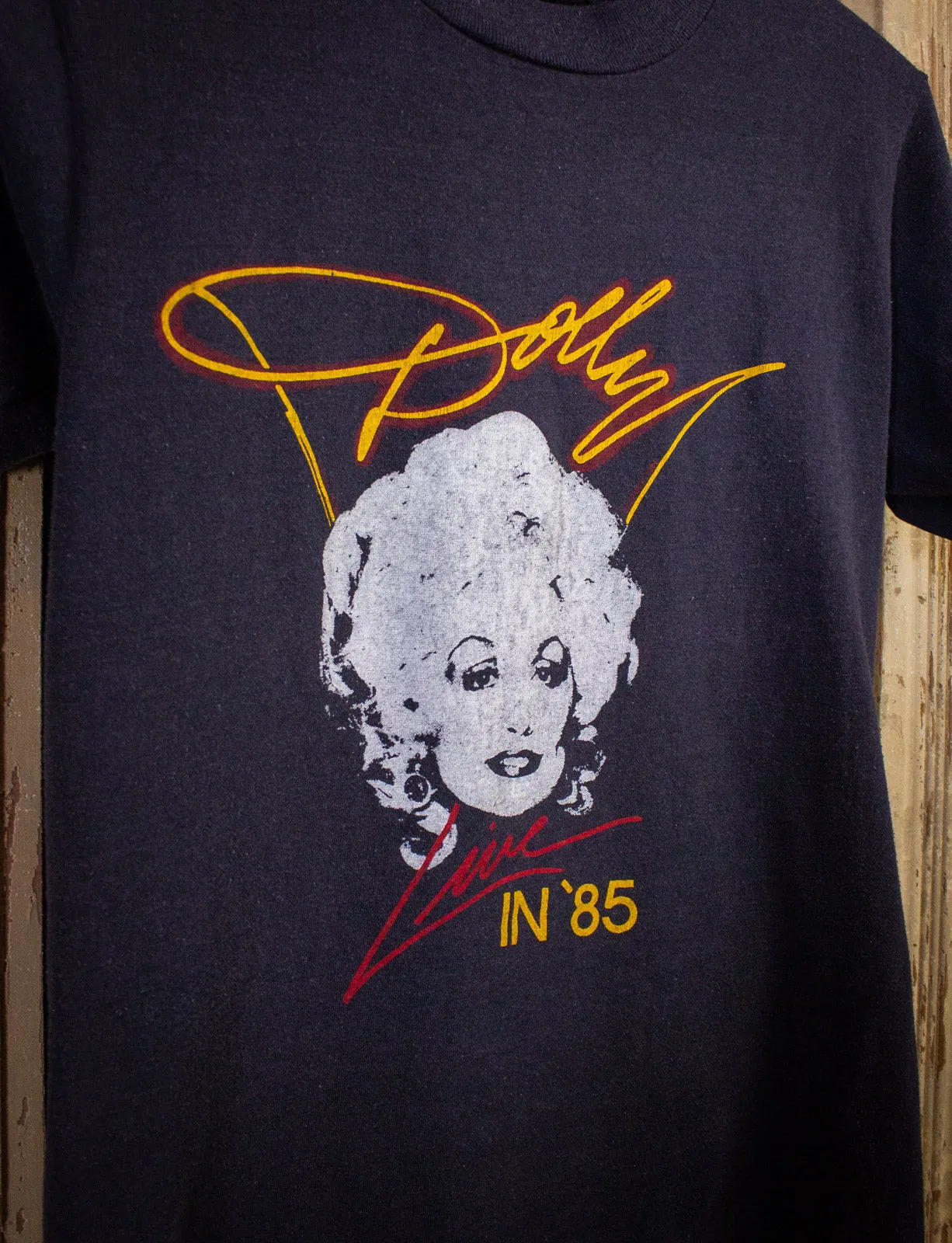 Vintage Dolly Parton Live In '85 Concert T Shirt 1985 Black XS