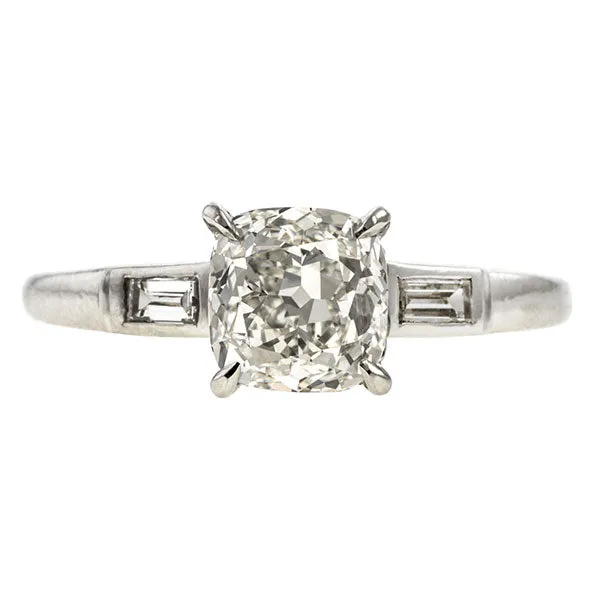 Vintage Engagement Ring, Cushion Cut 1.53ct.