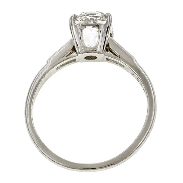 Vintage Engagement Ring, Cushion Cut 1.53ct.