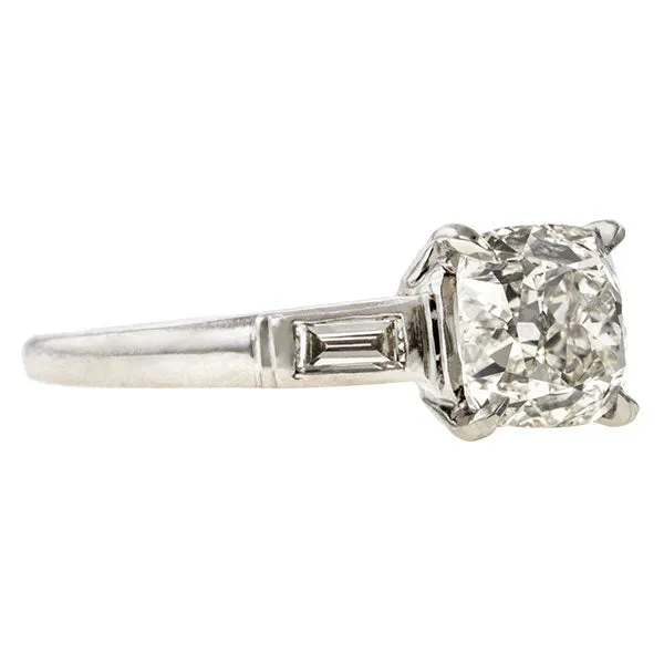 Vintage Engagement Ring, Cushion Cut 1.53ct.