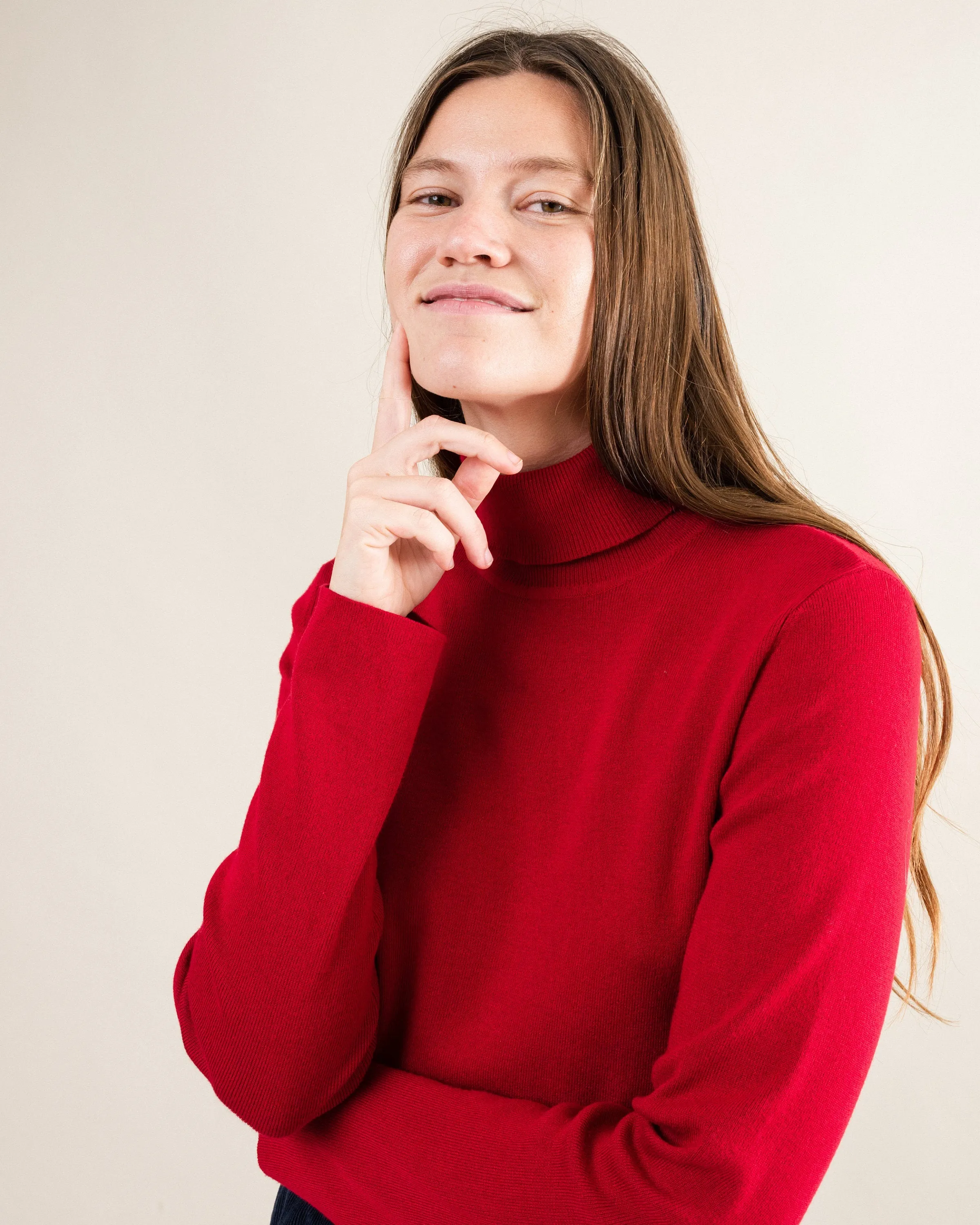 Vintage Wine Red Turtleneck Sweater (S/M)