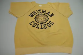 Whitman College Vintage 60's Velva Sheen Felt Letters T-Shirt Short Sleeve Sweatshirt